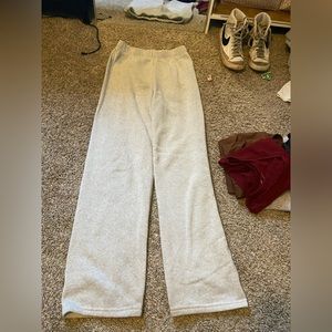 White wide legged sweatpants